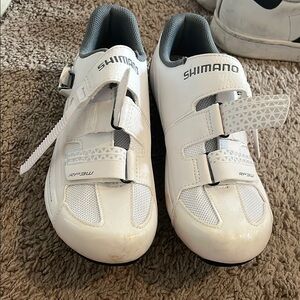 Shimano White Cycling Shoes with Straps